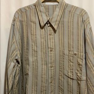 EQUILI BRIO ITALY DRESS SHIRT XXL GRAY STRIPE